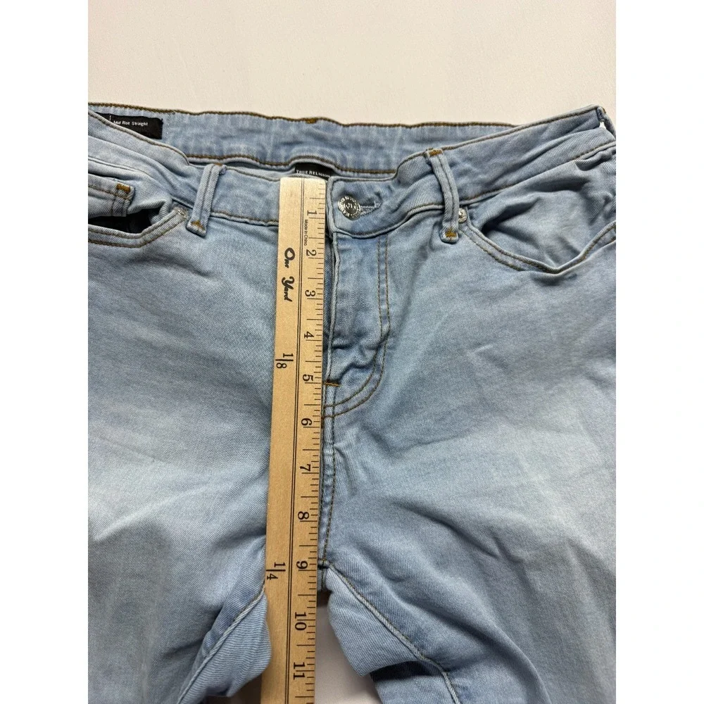 True Religion Billie Mid Rise Straight Jeans Men 32 Blue Light Wash Denim Cotton